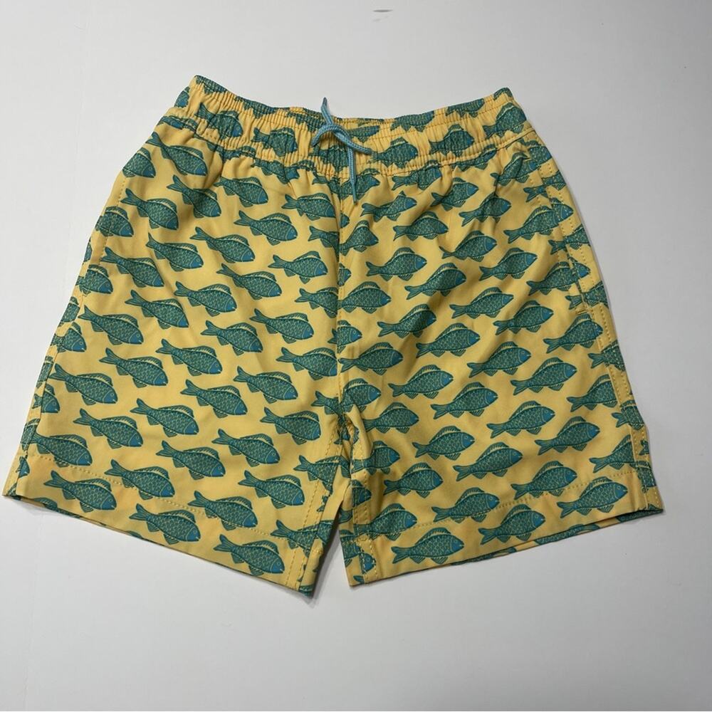 J Crew Crew Cuts Boys Goldfish Swim Trunks Yellow Green